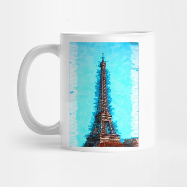 Eiffel Tower Paris Clear Blue Sky. For Eiffel Tower & Paris Lovers. by ColortrixArt